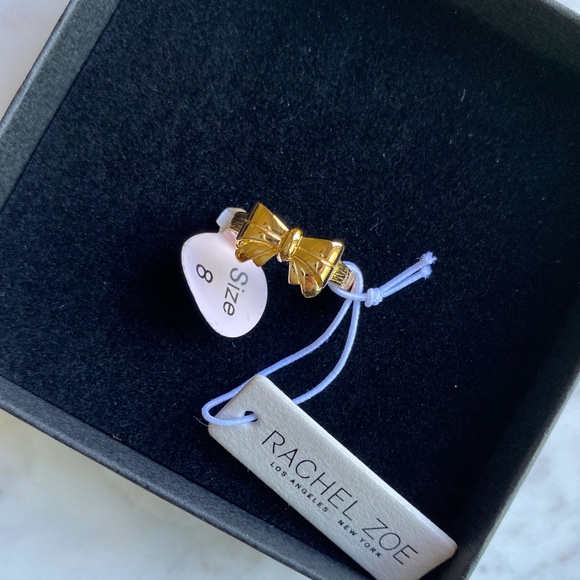 Rachel Zoe NWT Gold Bow ring Size 8 - Picture 1 of 5